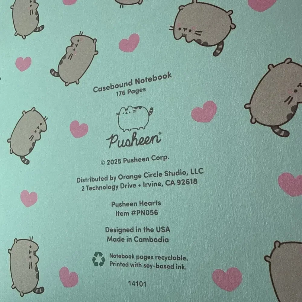 Pusheen Notebook Hi Pink Lined Journal Diary 160 Pages 2025 Casebound Elastic